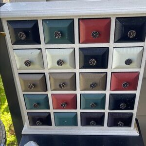 Multi-Color 25-Drawer Wooden Organizer Chest - Home Storage & Organization